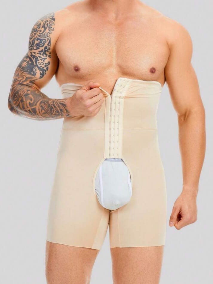 Men's High-Waist Compression Shapewear Shorts – Tummy Control & Butt Lift Body Shaper